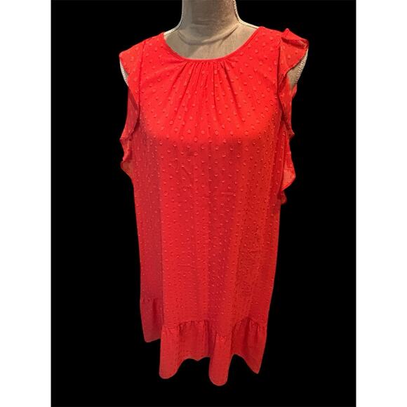NWT Tommy Hilfiger Poppy Red Flutter Sleeve Trapeze Dress Sz 12 - Picture 1 of 7